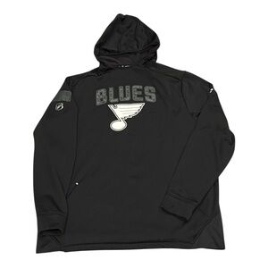 Fanatics St Louis Blues Hockey Salute To Service Black Hoodie Sweatshirt Men 2XL